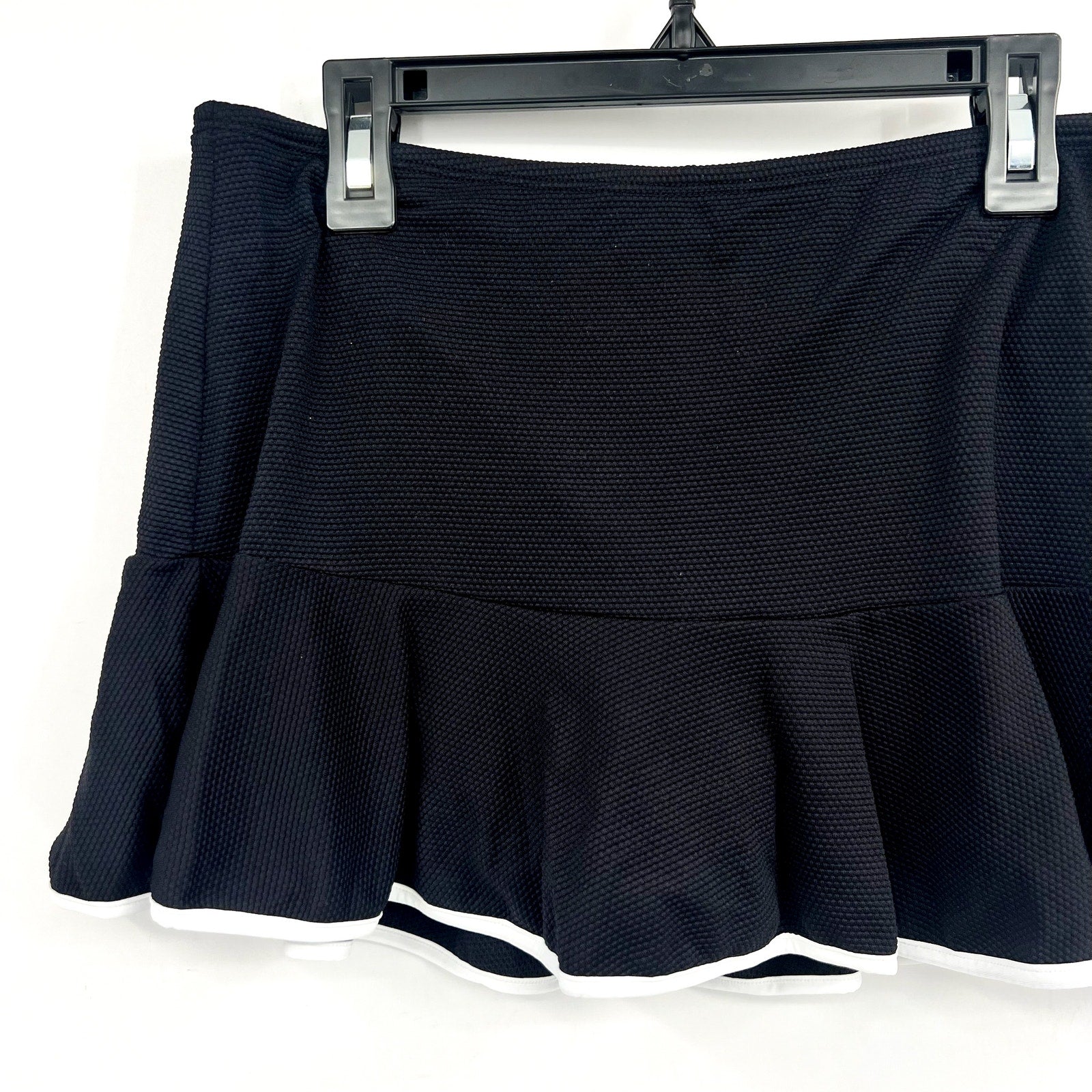 TOMMY BAHAMA Island Cays Cabana Flounce Swim Skirt Large Black Bottoms NWT