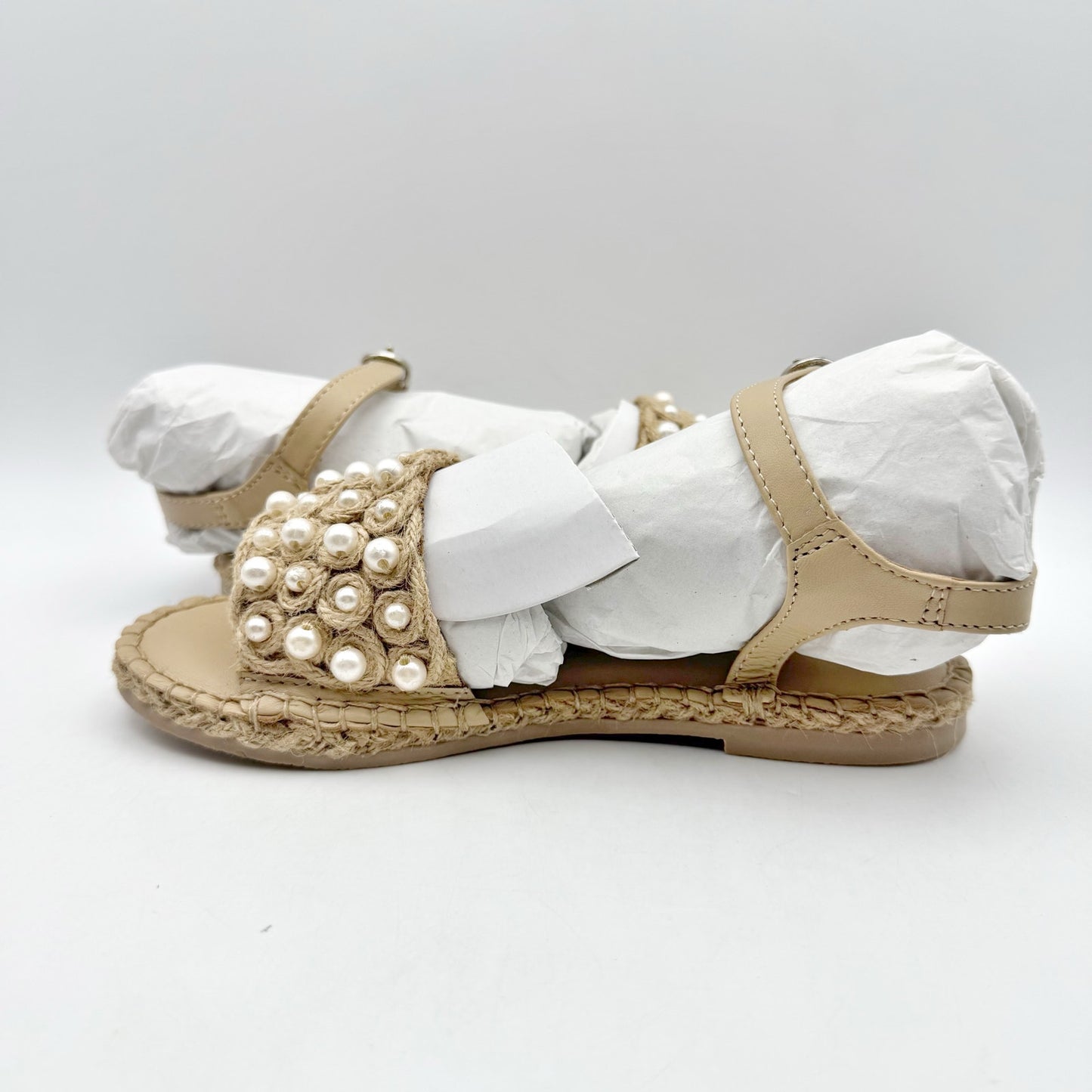 Sam Edelman Kids Holly Sandals US 1 M EU 32 Natural Beige Linen NIB