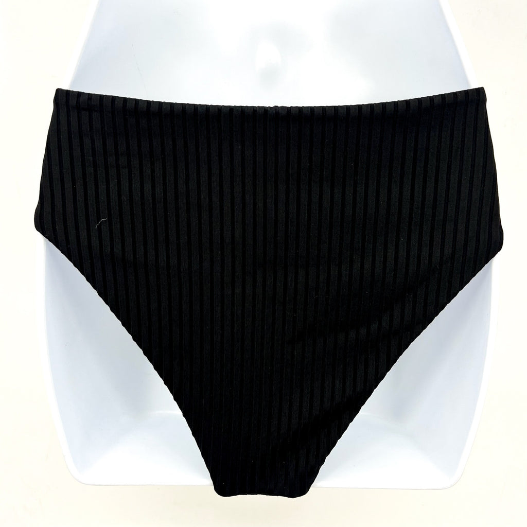 L*SPACE Women's Savannah Classic High Waist Bikini Bottoms Small Black NWOT