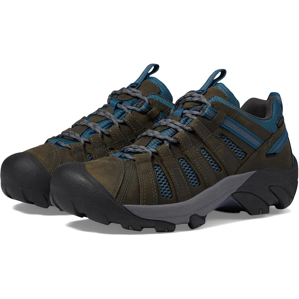 Keen Mens Voyageur Hiking Shoes US 12 EU 46 Brown Blue Water Resistant NWOB