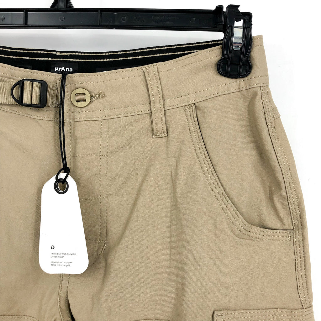 PRANA Men's Stretch Zion Shorts II Size 28 Tan Sandbar Flat Front 10" Inseam NWT