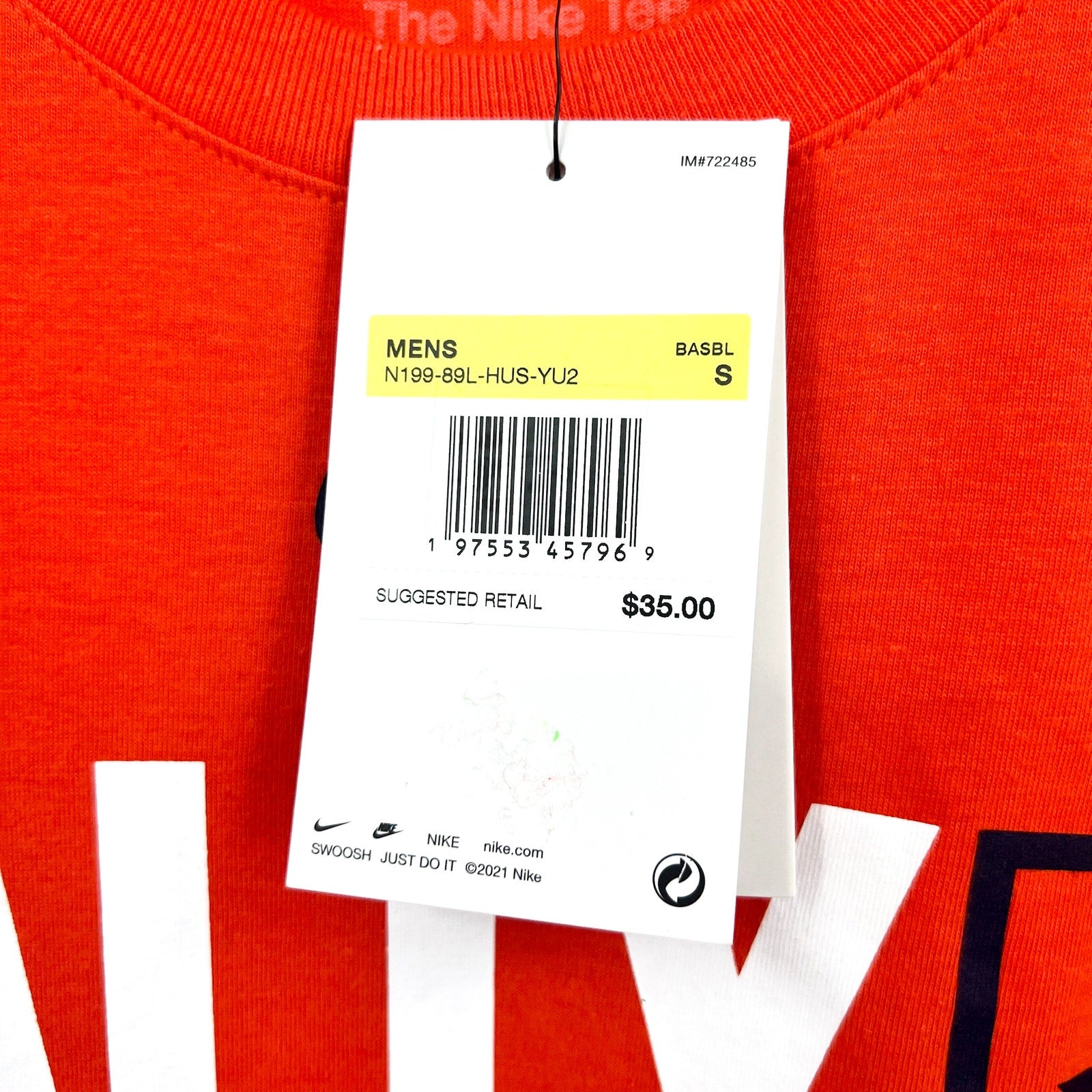 NIKE Mens Houston Astros Rally Home Graphic T-shirt Small Orange NWT