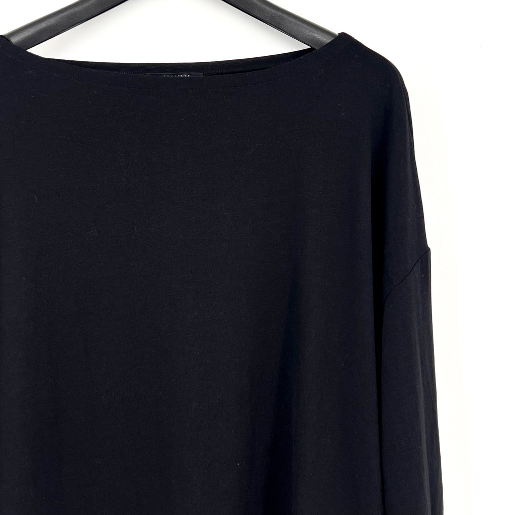 ALLSAINTS Women's Rita Oversized T-Shirt Large Black Long Sleeve NWT