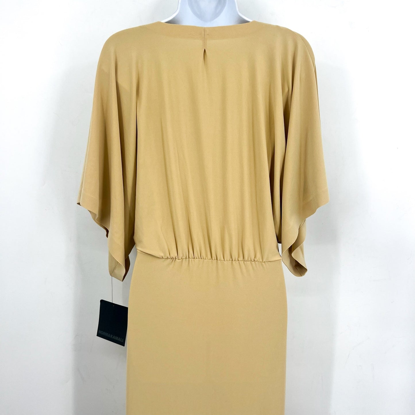 NORMA KAMALI Women's Obie Maxi Dress Large 40 Gold Blonde Stretch-jersey NWT