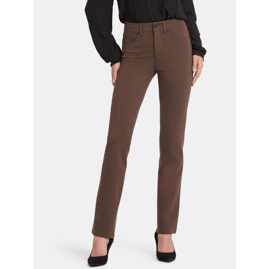 NYDJ Women's Marilyn Straight Jeans Size 4 Brown High Rise 32" Inseam NWT