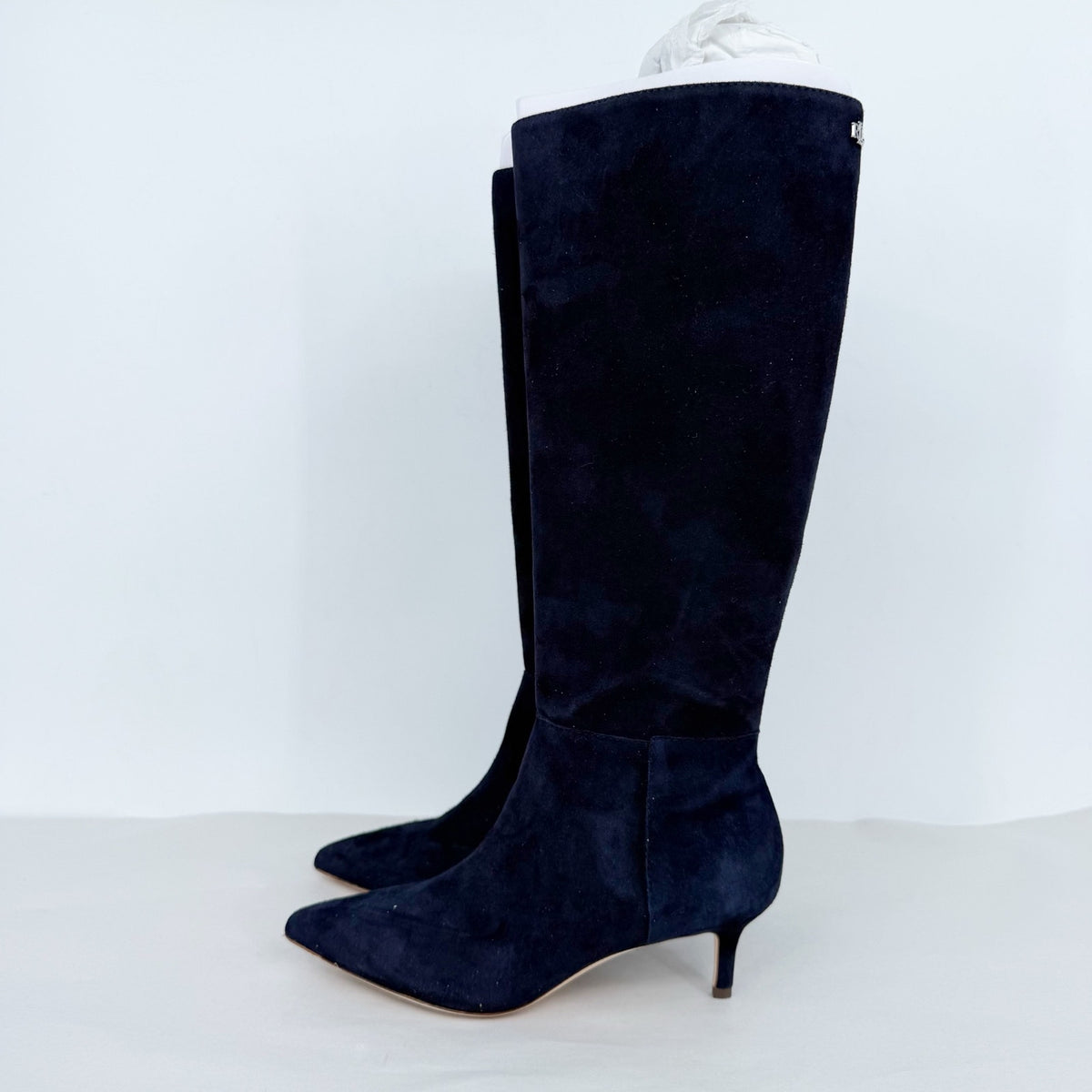 Lauren Ralph Lauren Womens McKay Knee High Boots Size 6 B Navy Blue Suede NIB