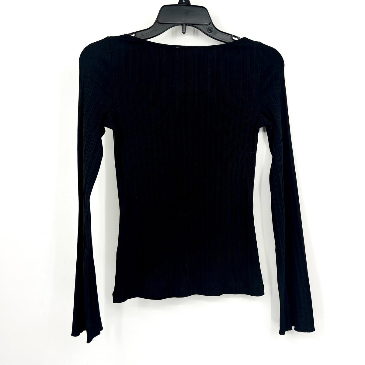 MADEWELL Women's Boat Neck Rib Top XS Jet BlackLong Sleeve NS805 NWT