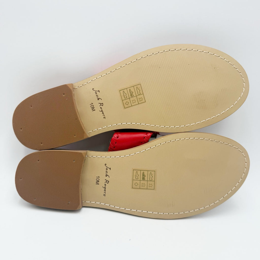 Jack Rogers Womens Jacks Flat Sandals Size 10 M Red Leather NWOB
