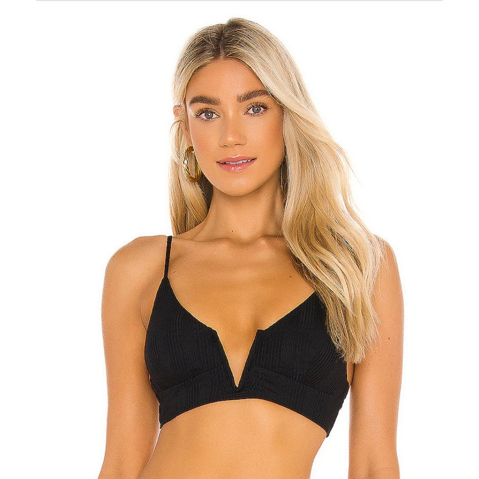 L*SPACE Bikini Siren Top & Dominic Bottom Bitsy Medium Black NWT