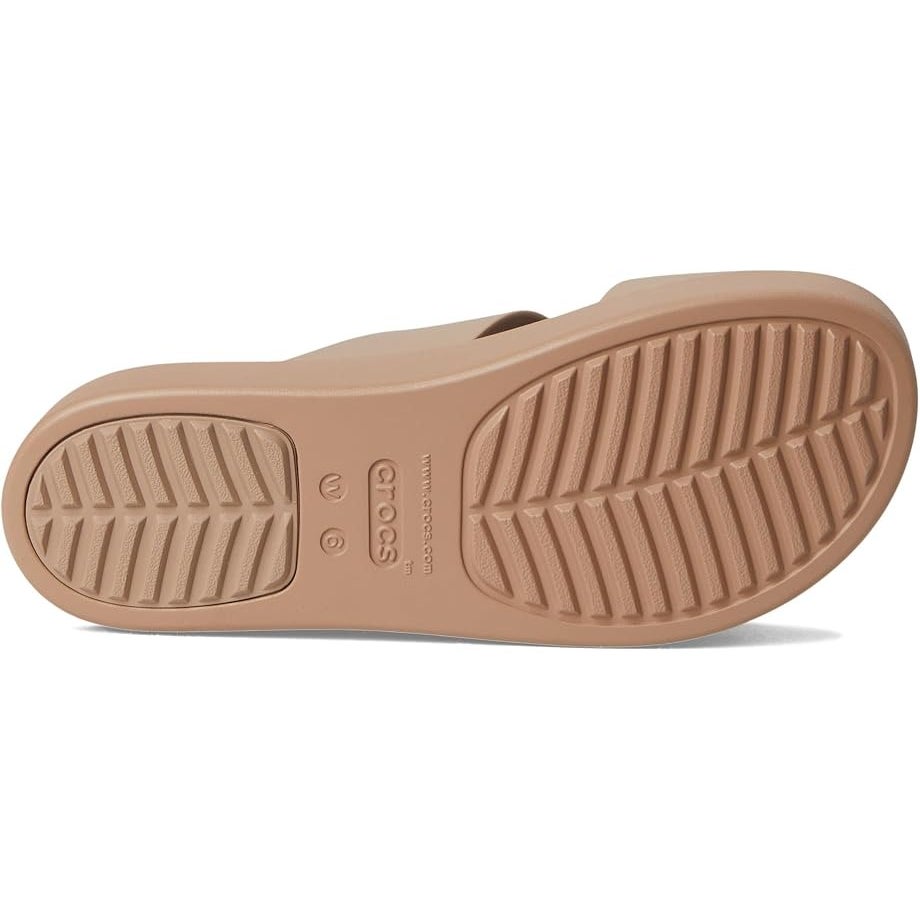 Crocs Womens Brooklyn Buckle Low Wedge Sandals Size 5 EU 34-35 Latte Brown NWT