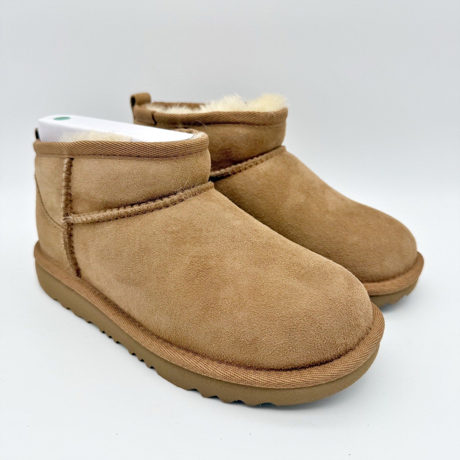 UGG Kids Classic Ultra Mini Boot US 1 EU 32.5 Chestnut Brown Sheepskin Suede NIB