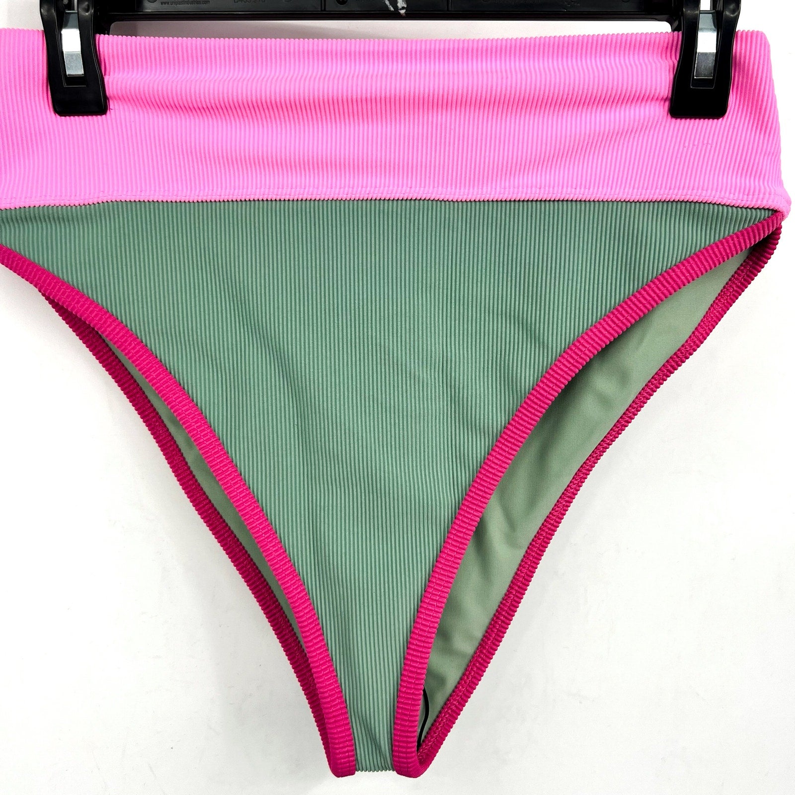 BEACH RIOT Women's Emmy Bikini Bottom Small Green Sage Bloom Colorblock NWT
