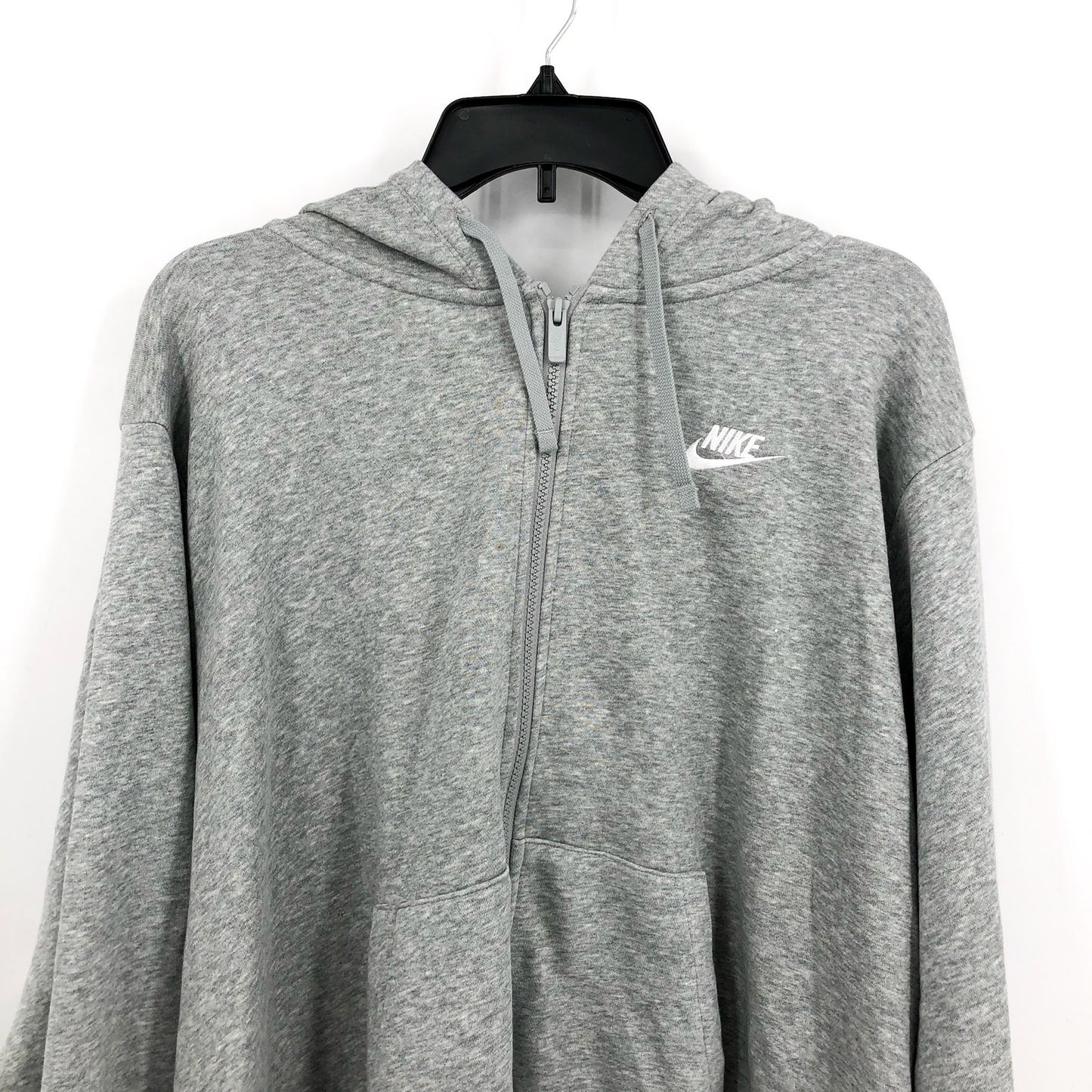 NIKE Womens Sportswear Club Fleece Full-Zip Hoodie 2X Grey Sweatshirt NWT