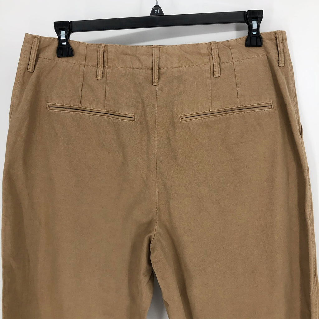 RE/DONE Womens 90s Loose Trousers Size 31 US 12 Tan High Waist Chinos Twill NWOT