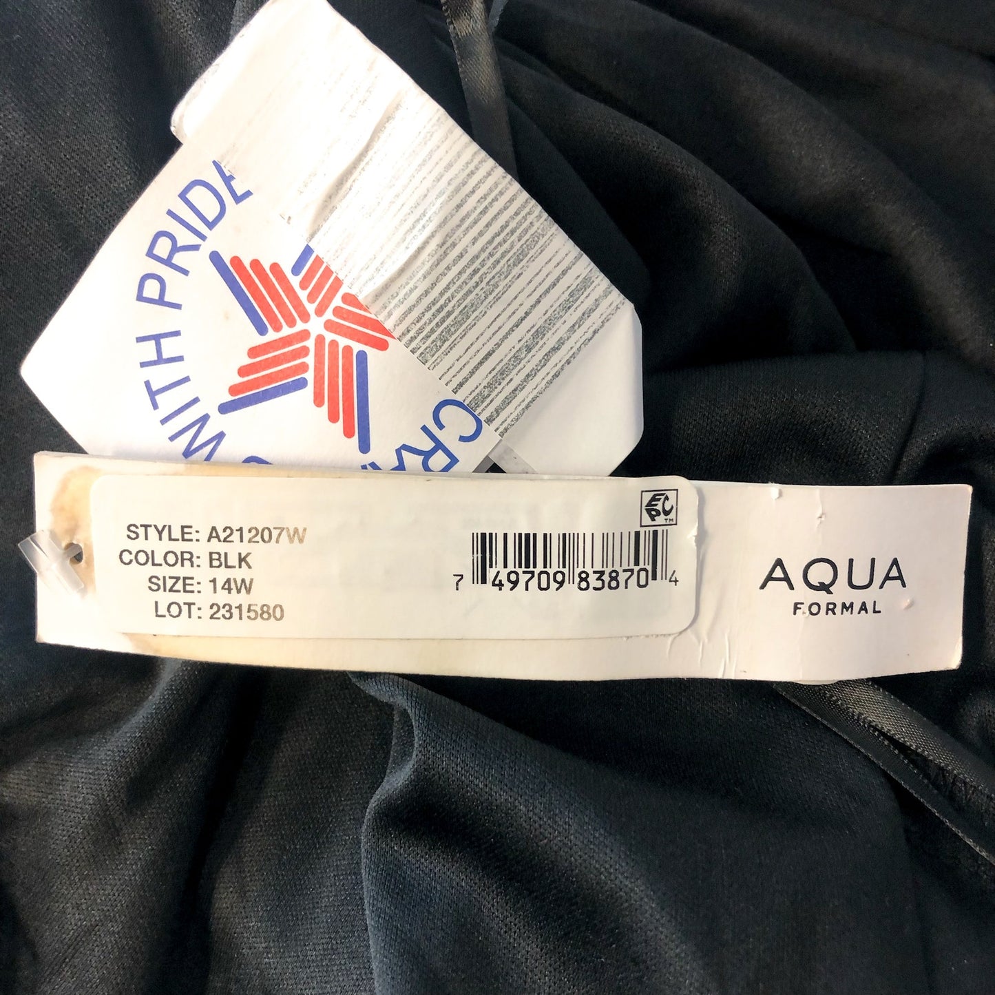 BETSY & ADAM Women's Jordan Short Scuba Crepe Dress 14W Black Drape Back NWT