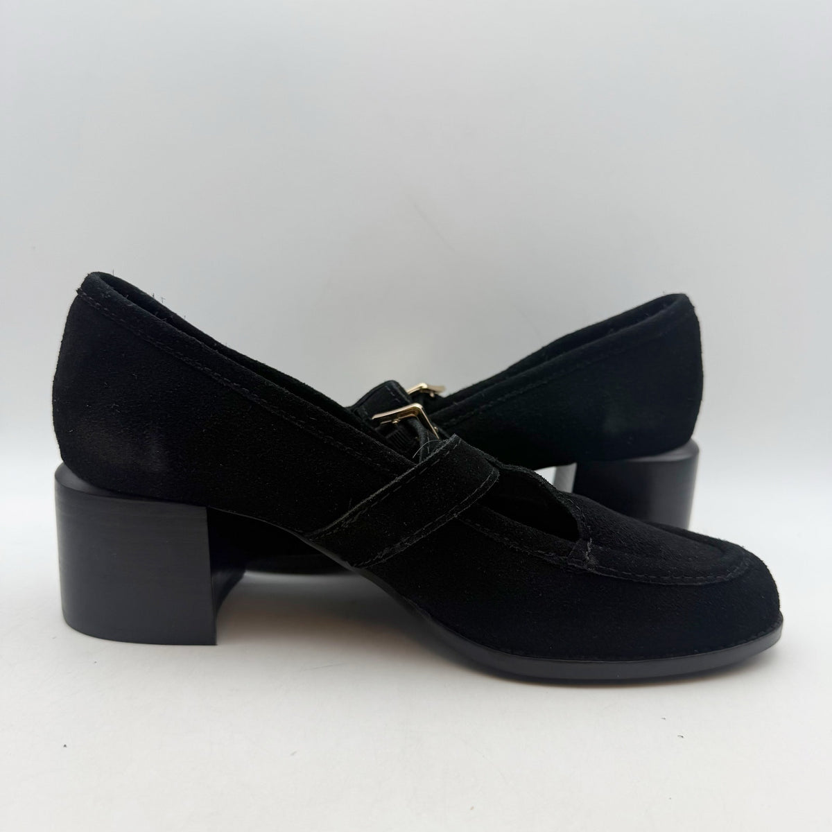 Kelsi Dagger Womens Caleb Mary Jane Heels Size 9 EU 39.5 Black Cow Suede NWOB