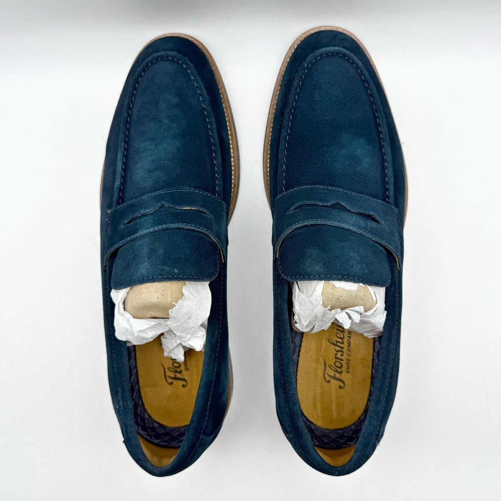 Florsheim Mens Rucci Penny Loafers Size 7 M EU 40 Navy Blue Suede NIB