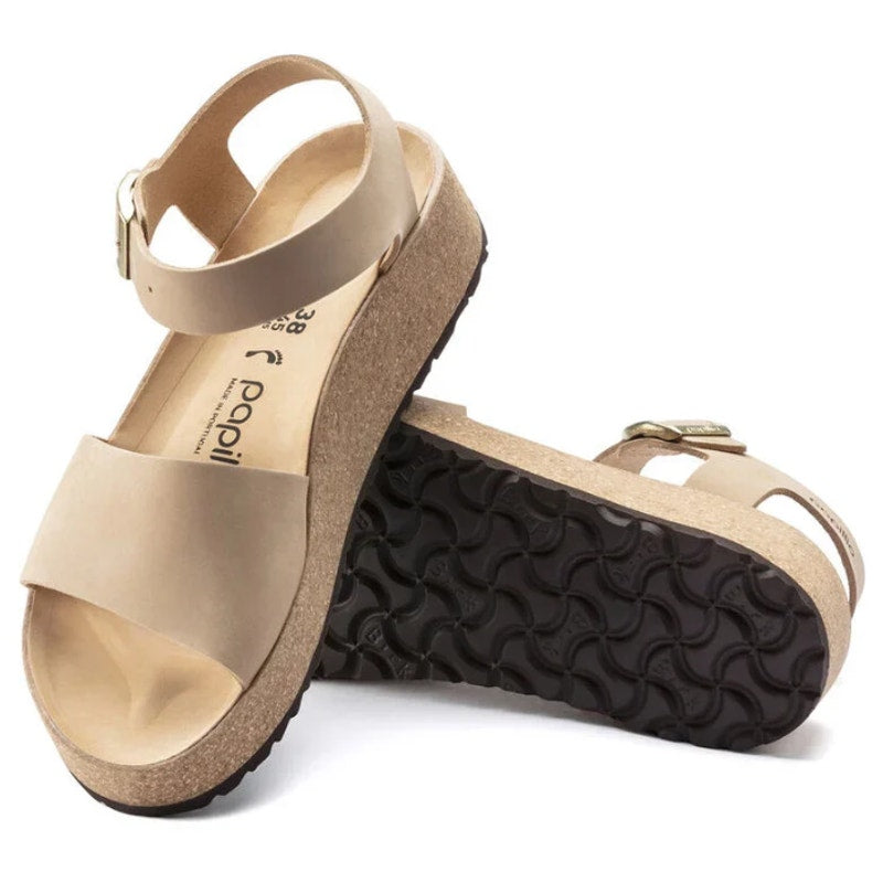 Papillio Birkenstock Womens Glenda Platform Sandals EU 41 US 10 Tan Leather NWOB