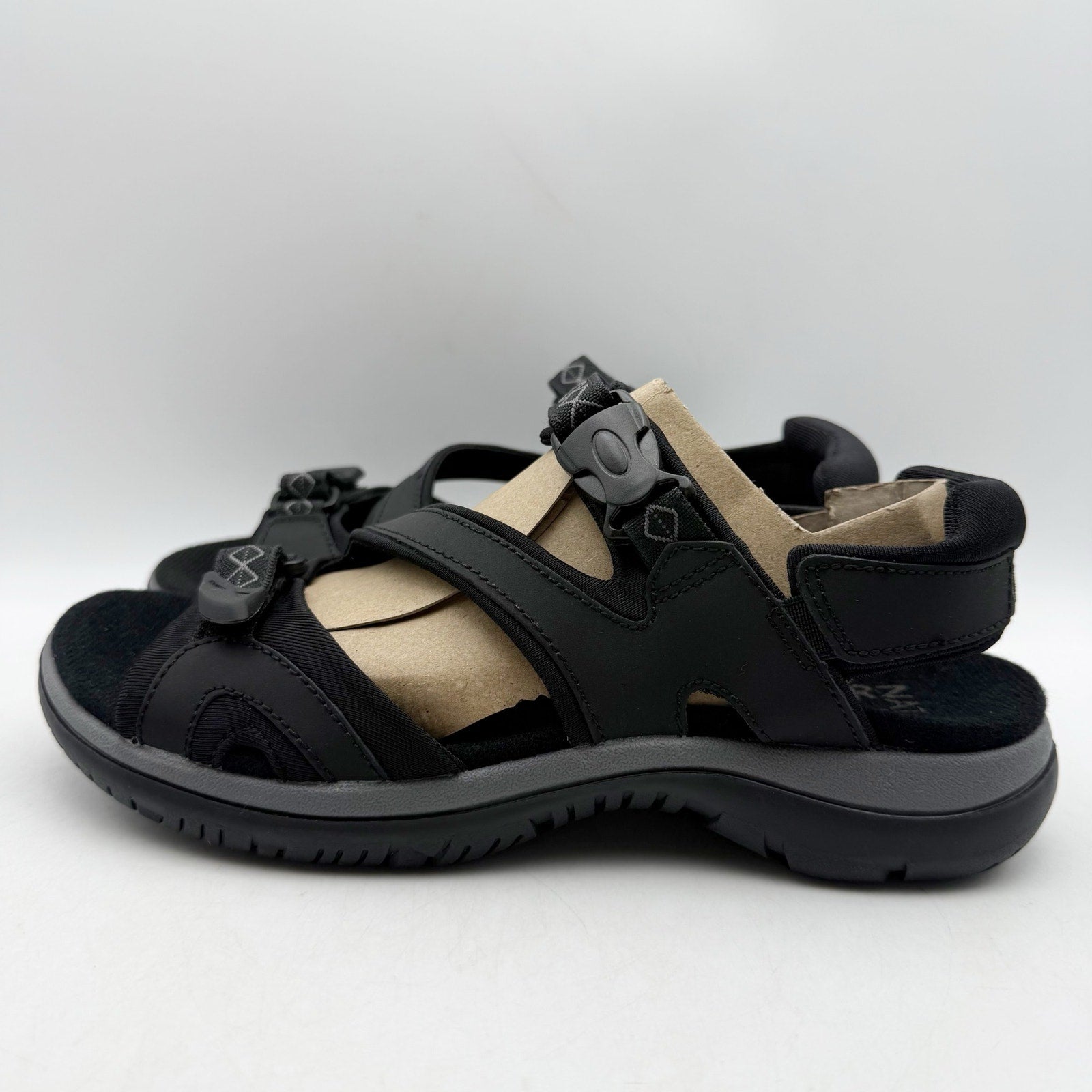 Natuarlizer Womens Angeles III Sports Sandals US 8 M EU 38 Black Leather NIB