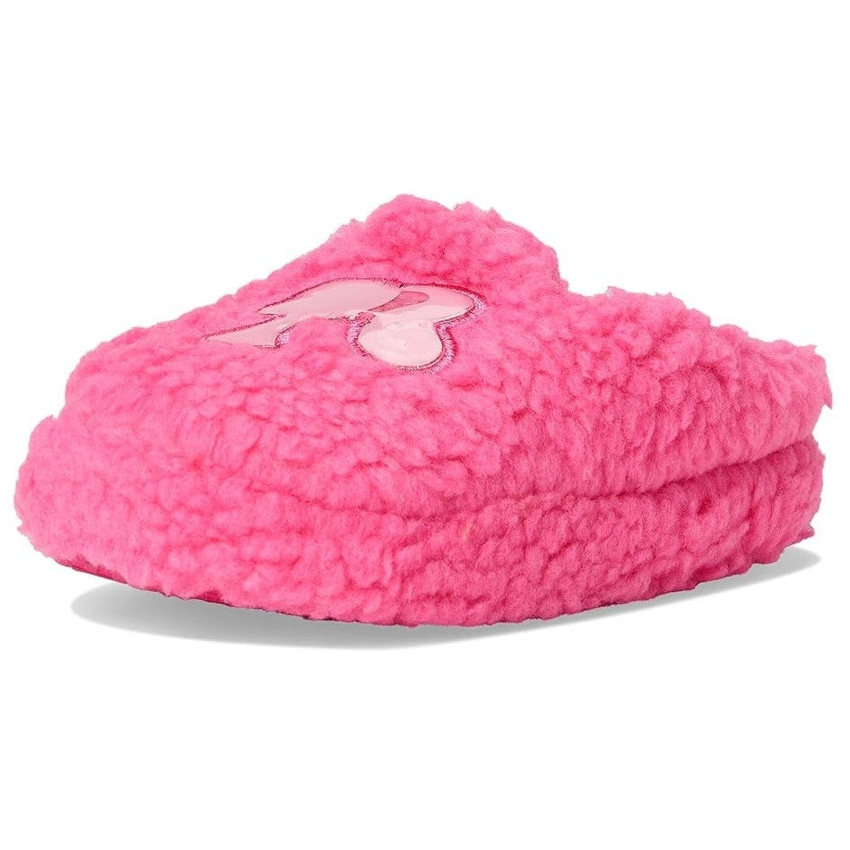 Barbie Toddler Girls Ground Up Spa Slippers US 5-6 Small Pink Faux Fur NIB