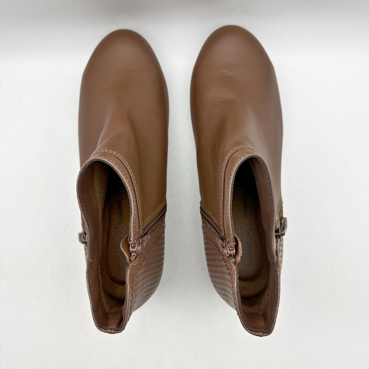 Rockport Womens Carly Alloy Toe Work Booties Size 8.5 Brown Leather NWOB