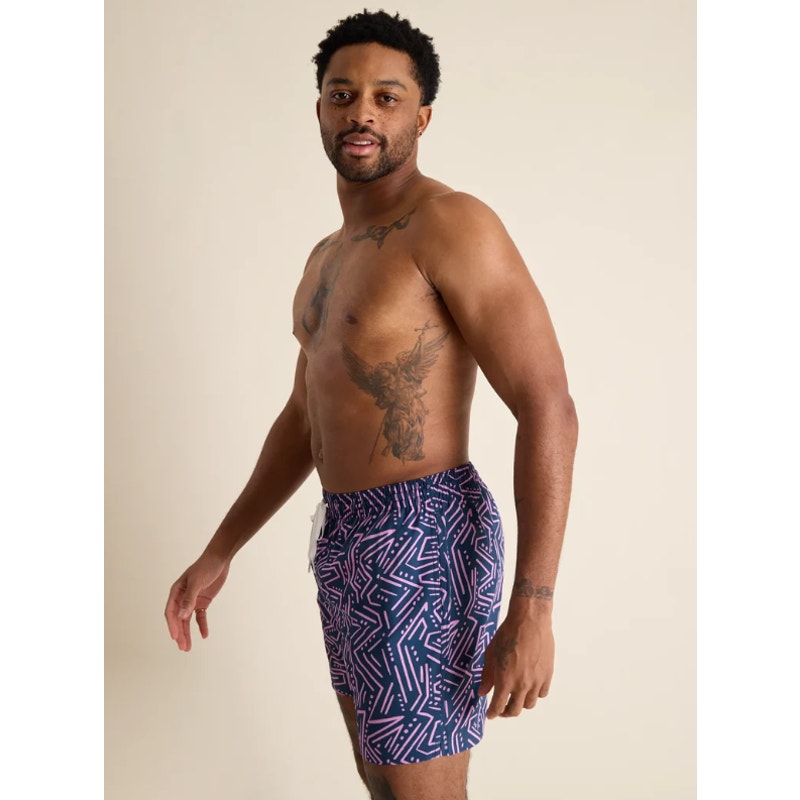 CHUBBIES Mens Dark Marzipans Classic Lined Swim Trunks Small Navy Geometric NWT