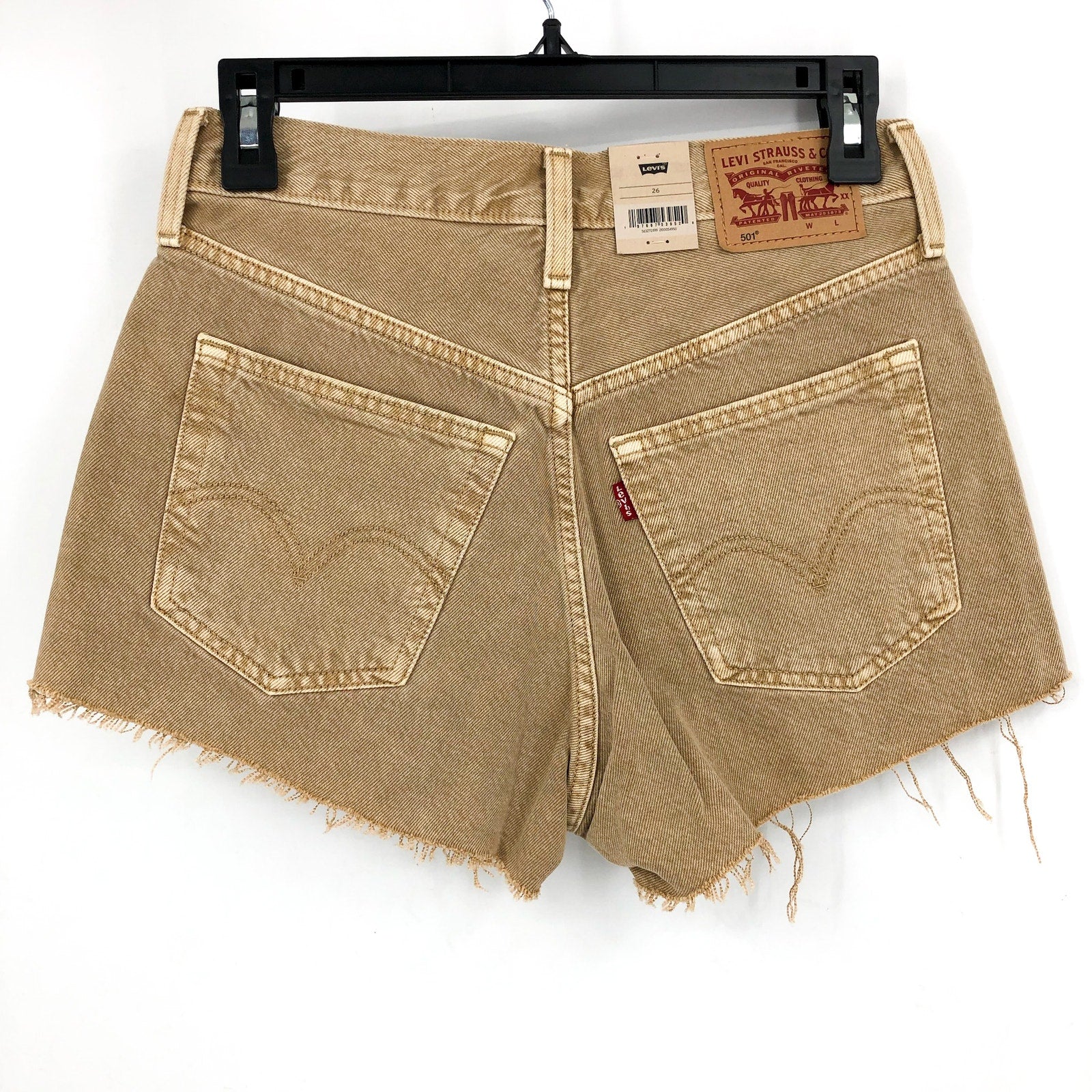 LEVIS Womens 501 Original Fit Shorts Size 27 US 4 Light Brown 56327-0399 NWT