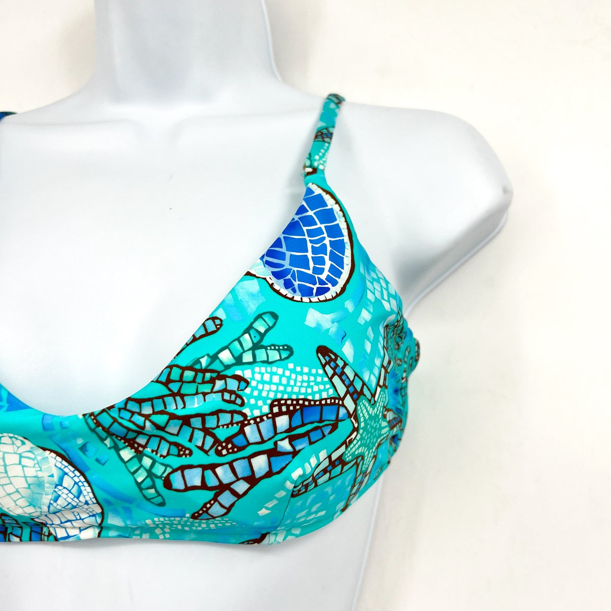 SEAFOLLY Women's La Mer Bralette Bikini Top Size 8 Aquatic Blue Swim NWT