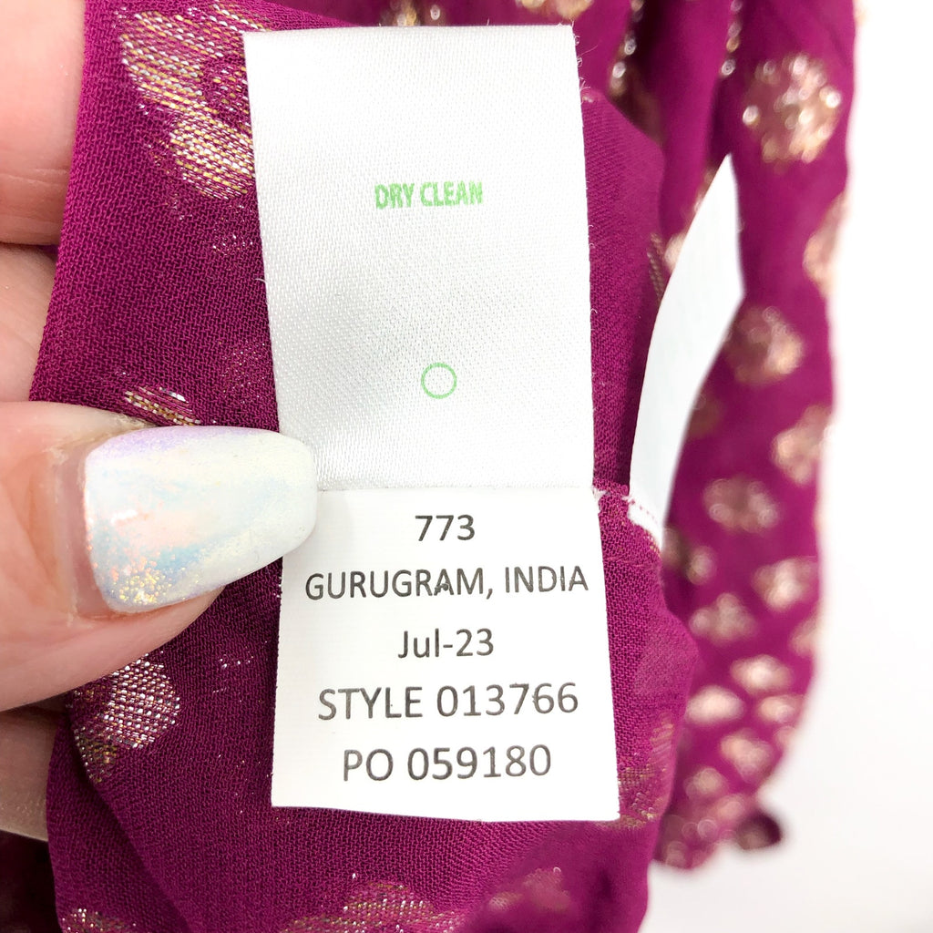 LILLY PULITZER Womens Dayla Maxi Cover-Up Dress XL Dark Red Cherry Gold NWT