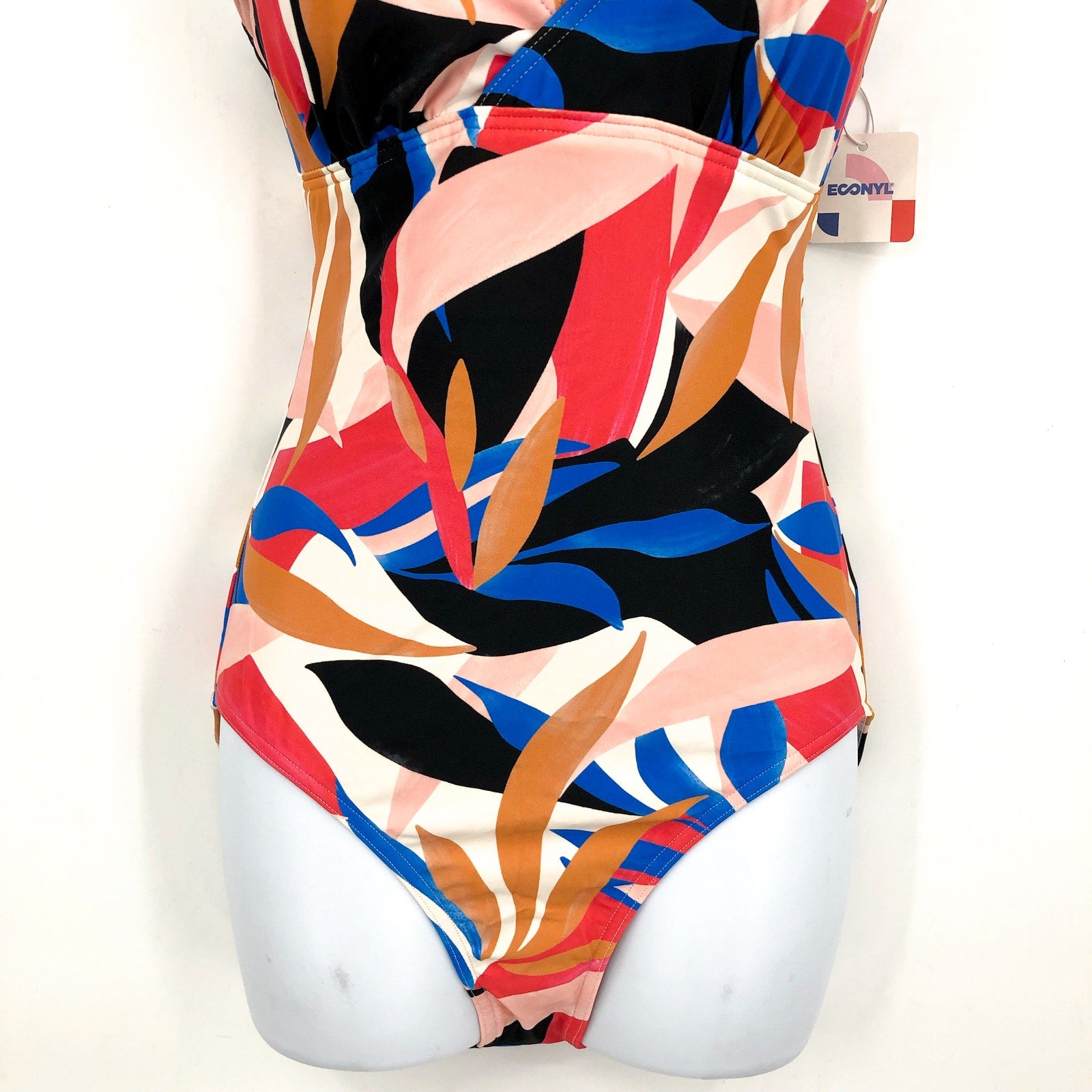 PRANA Women's Atalia One Piece Swimsuit Small Tropics Print Pink UPF 50+ NWT