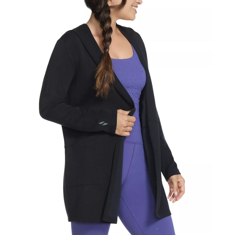 SKECHERS Women's Skechluxe Elevate Restful Hoodigan Jacket Medium Black NWT