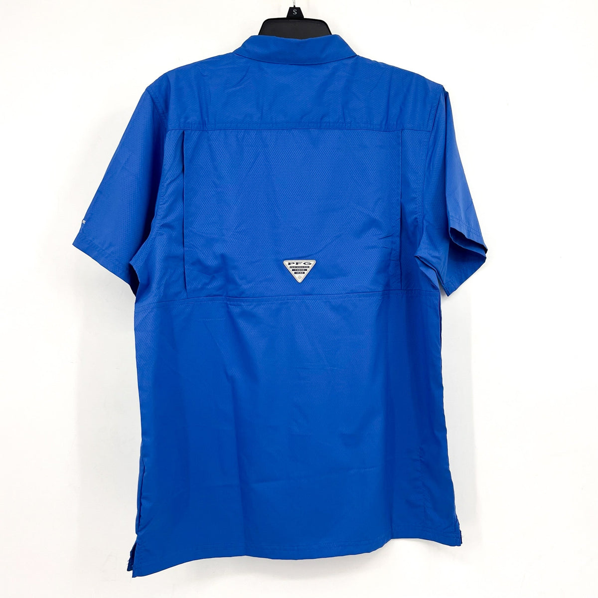 COLUMBIA Mens PFG Slack Tide Camp Shirt Small Vivid Blue UFF 50 Short Sleeve NWT