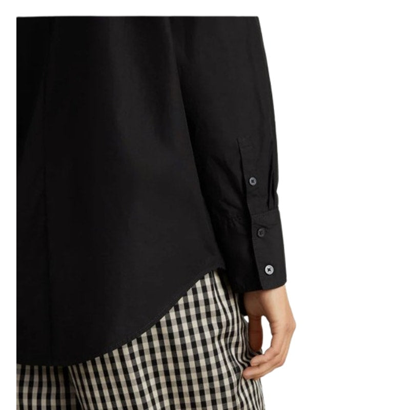 EVERLANE Women's The Oversized Poplin Shirt XXS Black Cotton Long Sleeve NWT