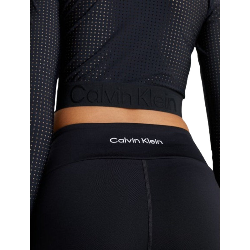 CALVIN KLEIN Women's Flared Gym Leggings Small Black Elastic Waist NWT