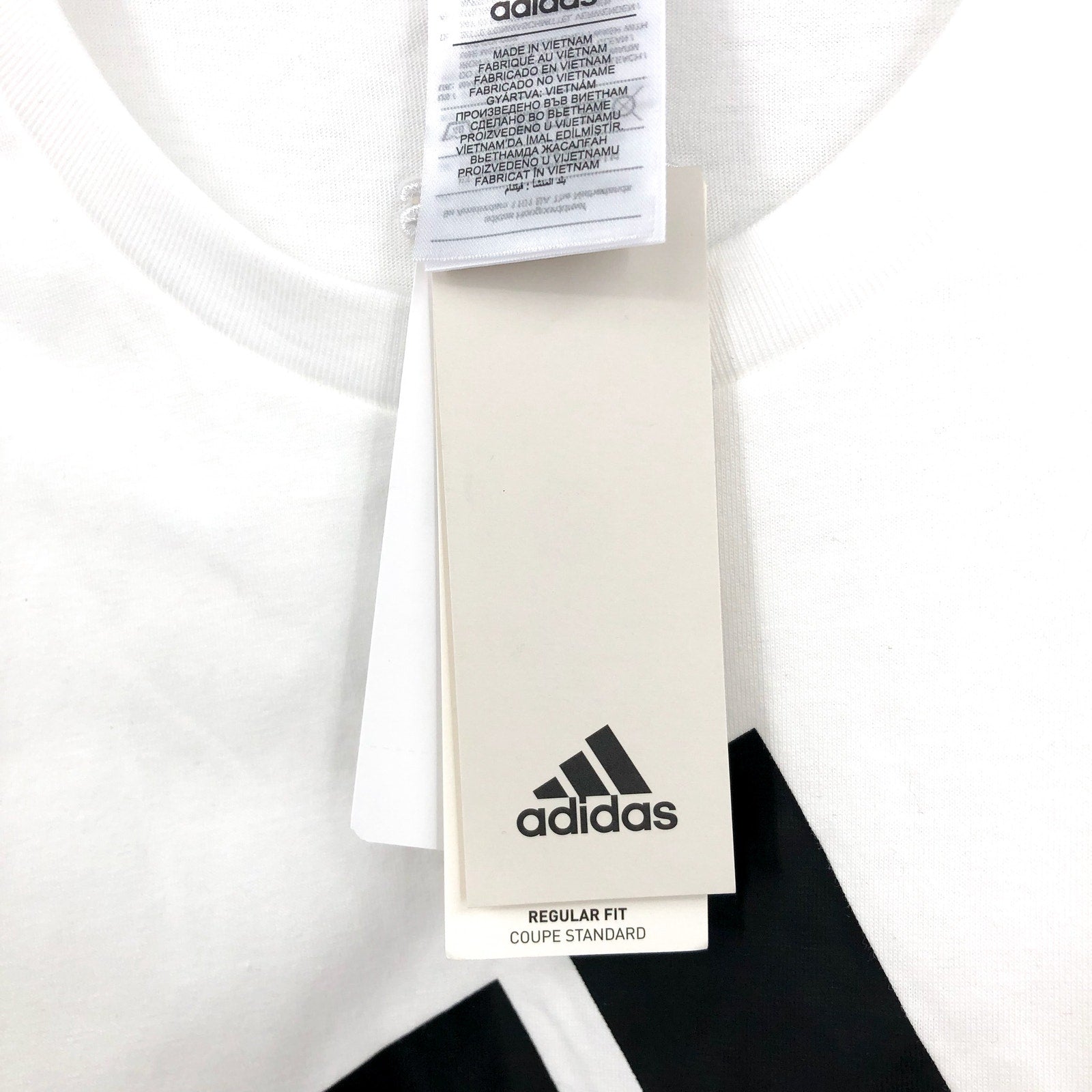 ADIDAS Men's Big Logo Single Jersey Shirt XL White Long Sleeve NWT