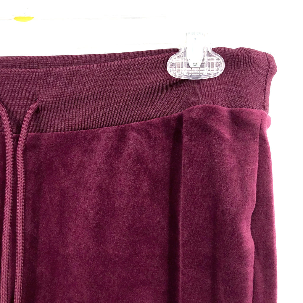 JUICY COUTURE Women's OG Big Bling Velour Track Pants Small Red Candied Fig NWT
