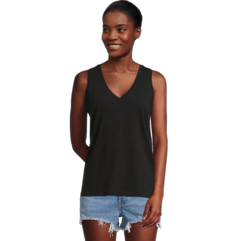 MADEWELL Women's Northside V-Neck Tank Top Small Black Sleeveless NWT