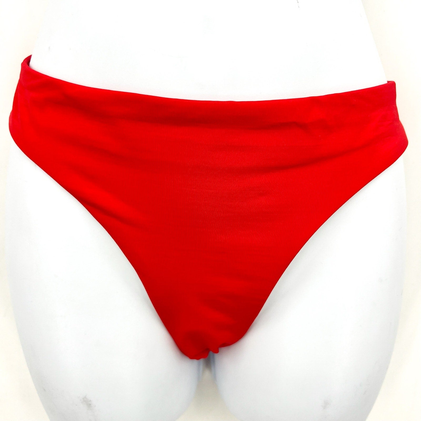 BECCA Women's Adela Ruched Hipster Bikini Bottom Small Fire Red NWT