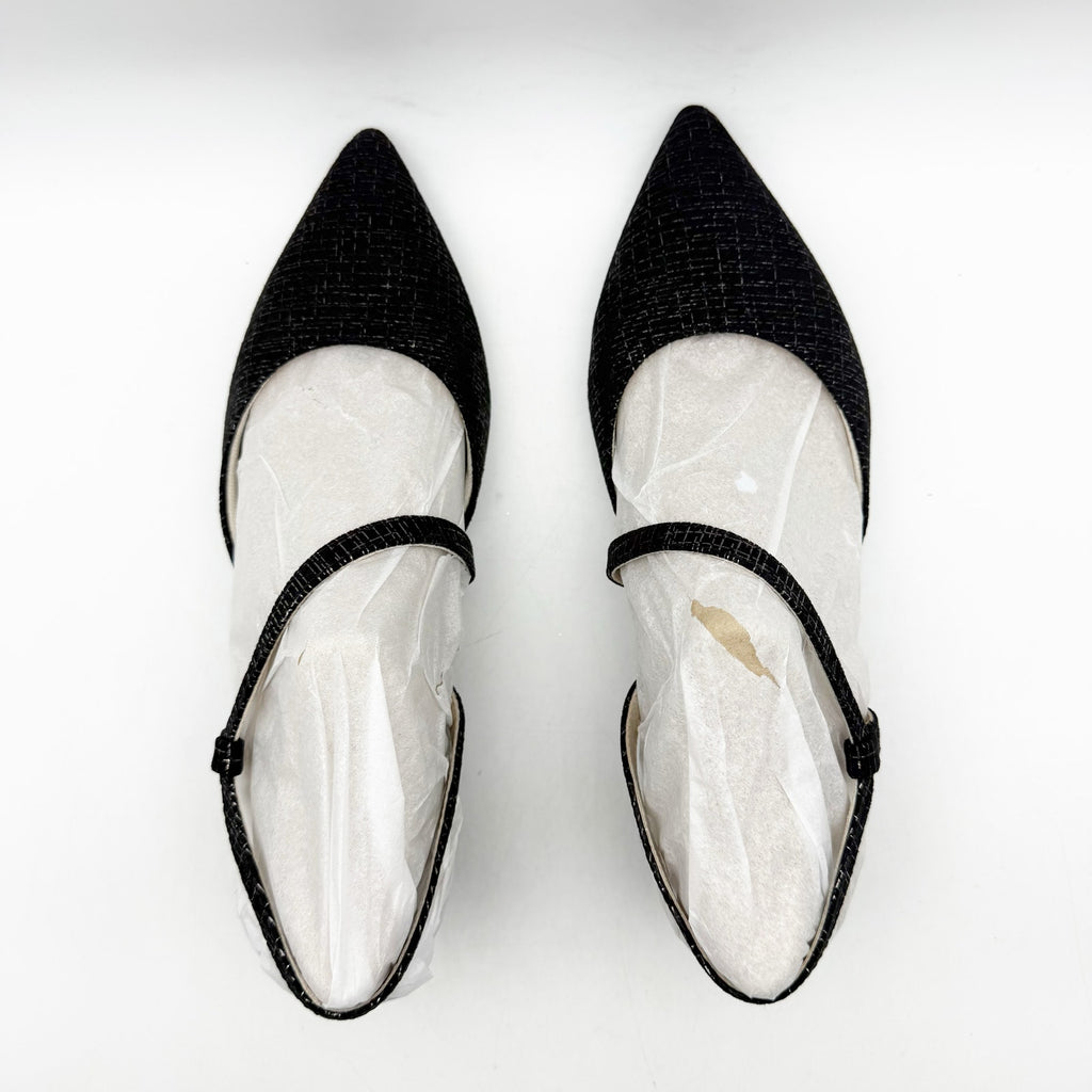 LifeStride Womens Minimalist Pumps Size 8.5 Wide EU 39 Black Shimmer NIB