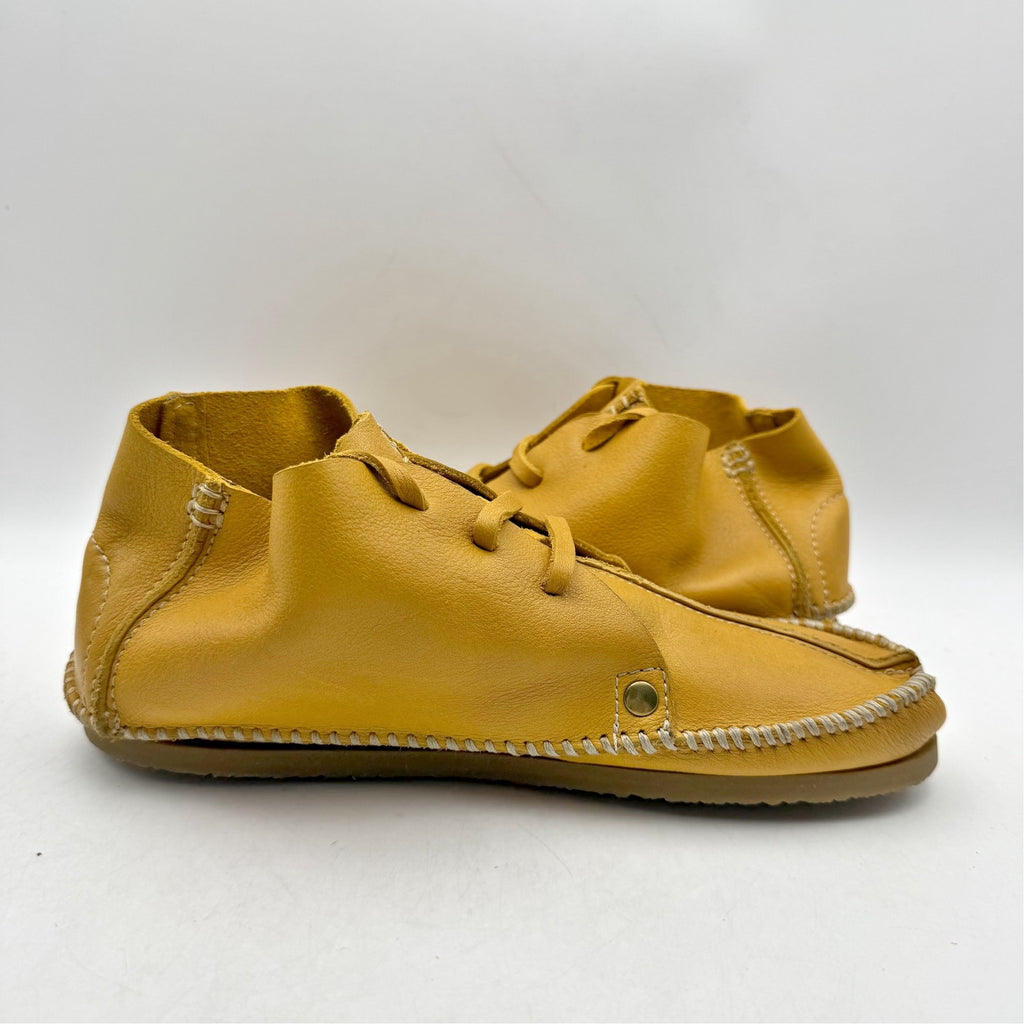 RE/DONE Womens Metal Oxford Shoes EU 37 US 7 Light Brown Yellow Leather NWOB
