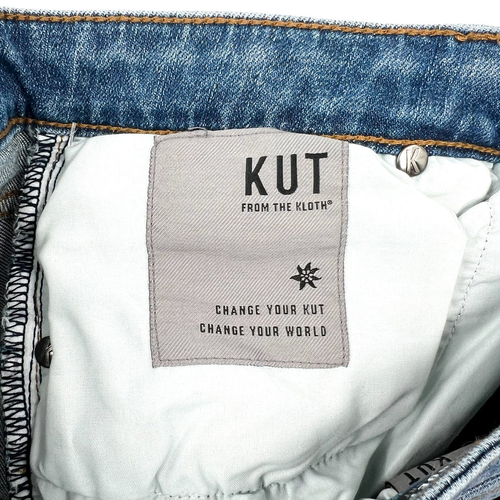 KUT FROM THE KLOTH Women's Gidget Fray Denim Shorts Size 4 Consolidated Blue NWT
