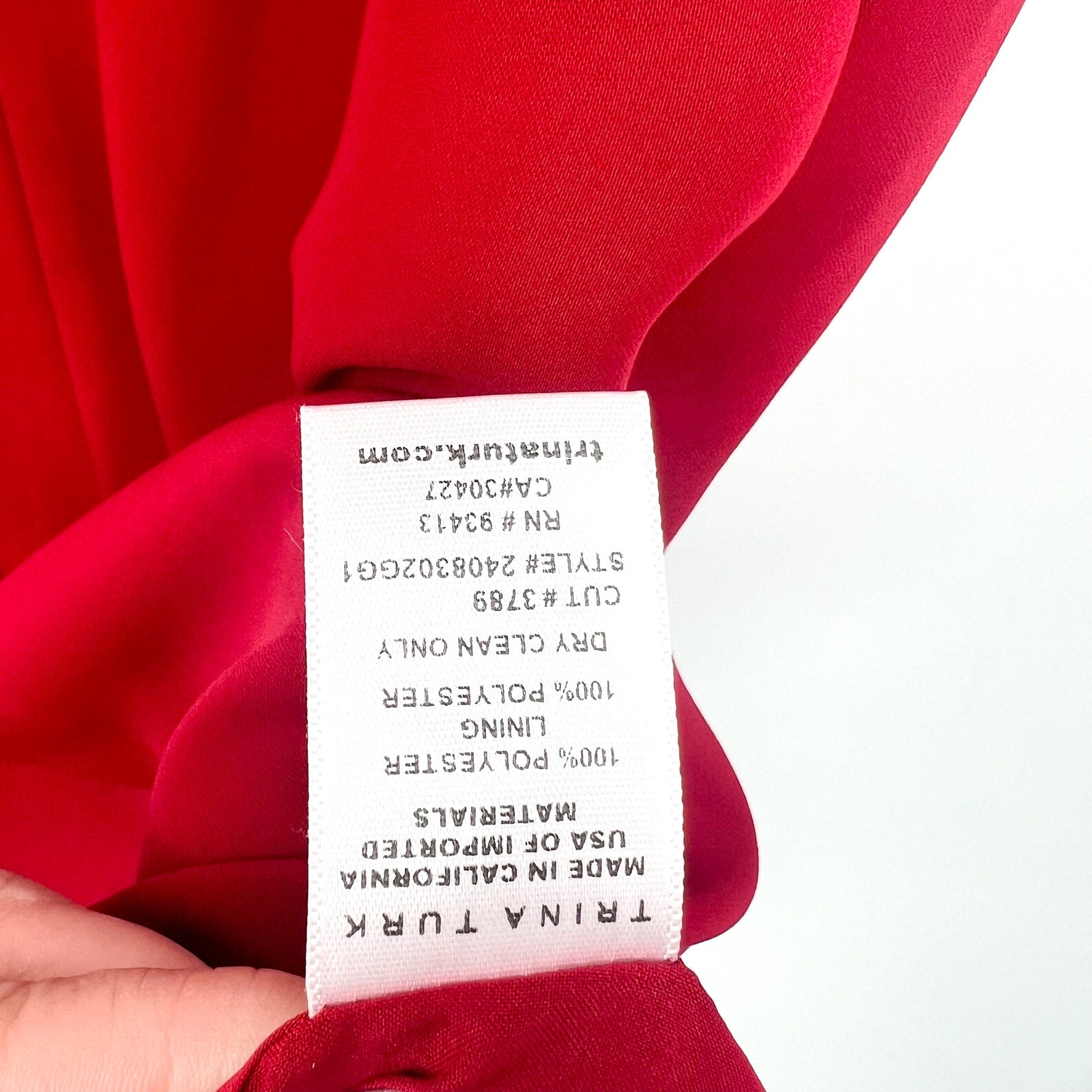 TRINA TURK Womens Zula Casual Midi Dress US Medium Red Pleated Cap Sleeve NWT