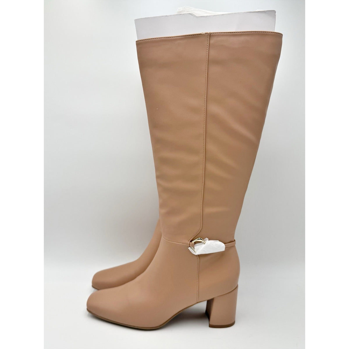 T5111. Naturalizer- WOMENS 8M WIDE CALF- Waylon Knee High Boots Beige Taupe NIB