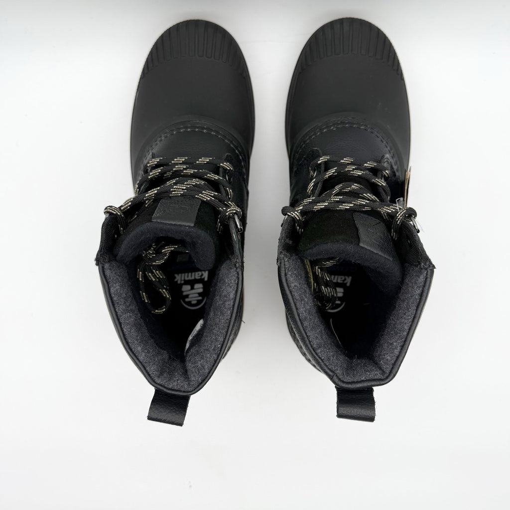 Kamik Mens Hemlock Lo Winter Boots US 8 Black Leather Waterproof Insulated NIB