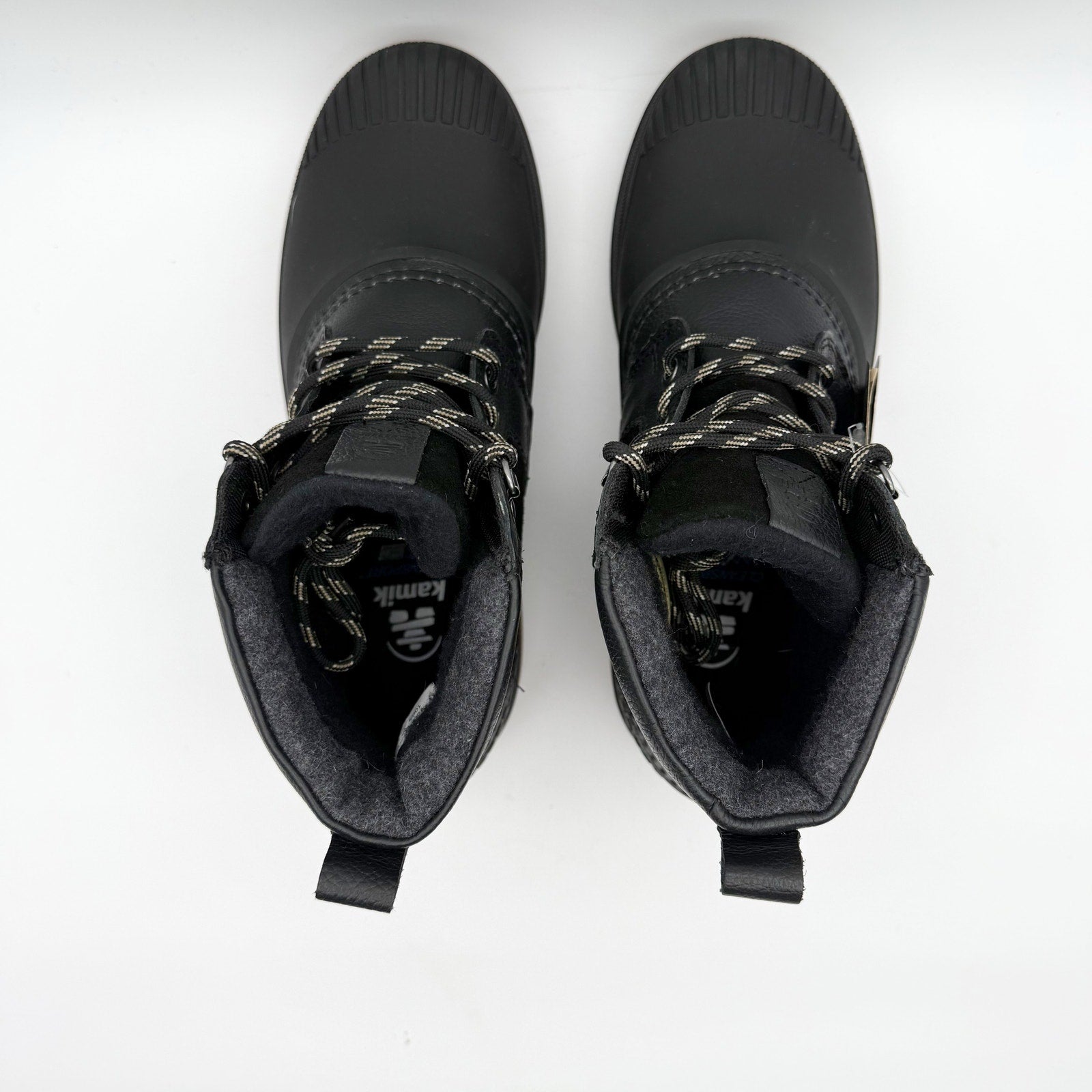 Kamik Mens Hemlock Lo Winter Boots US 8 Black Leather Waterproof Insulated NIB