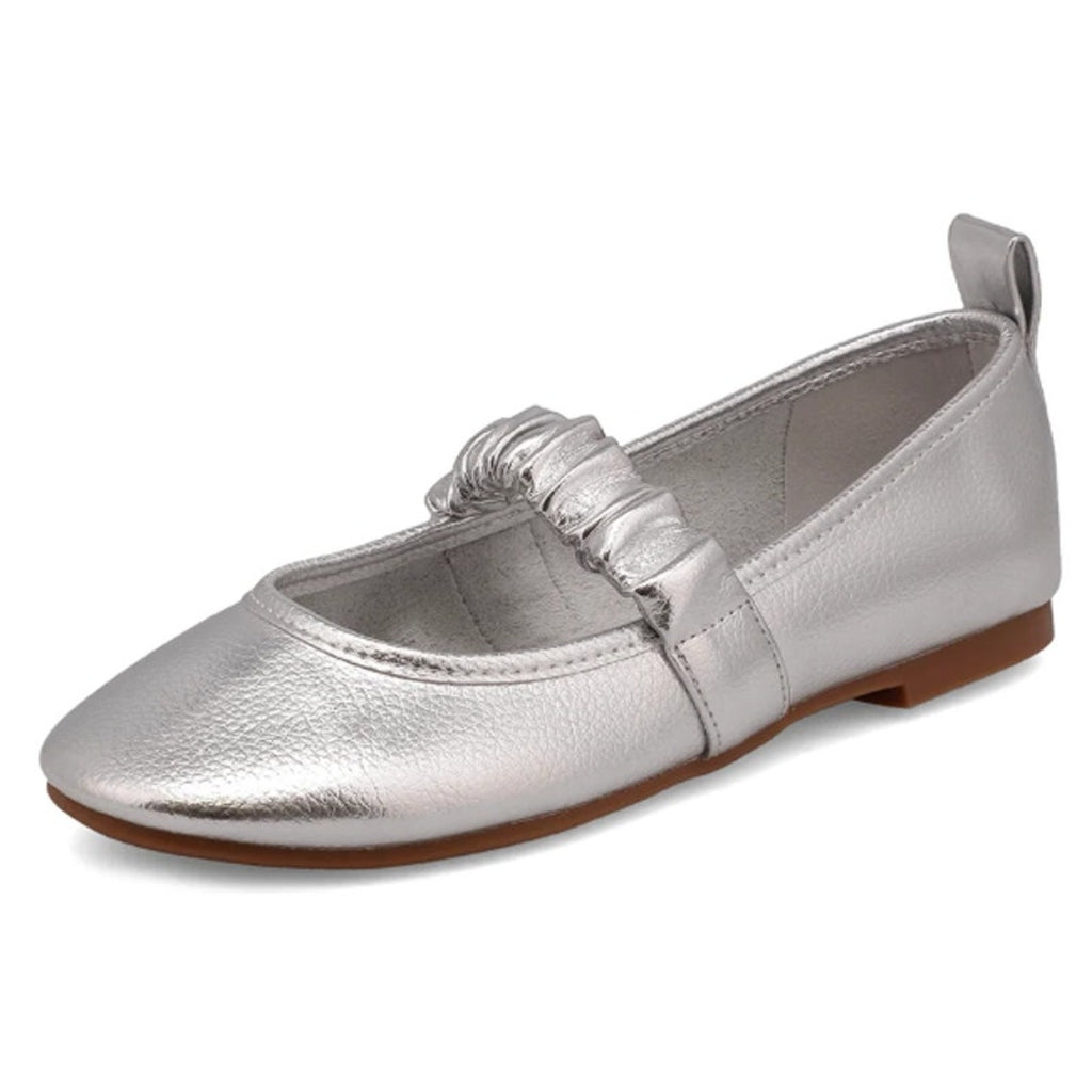 MIA Womens Uliana Mary Jane Ballet Flats Size 6 M EU 36.5 Silver Leather NWOB