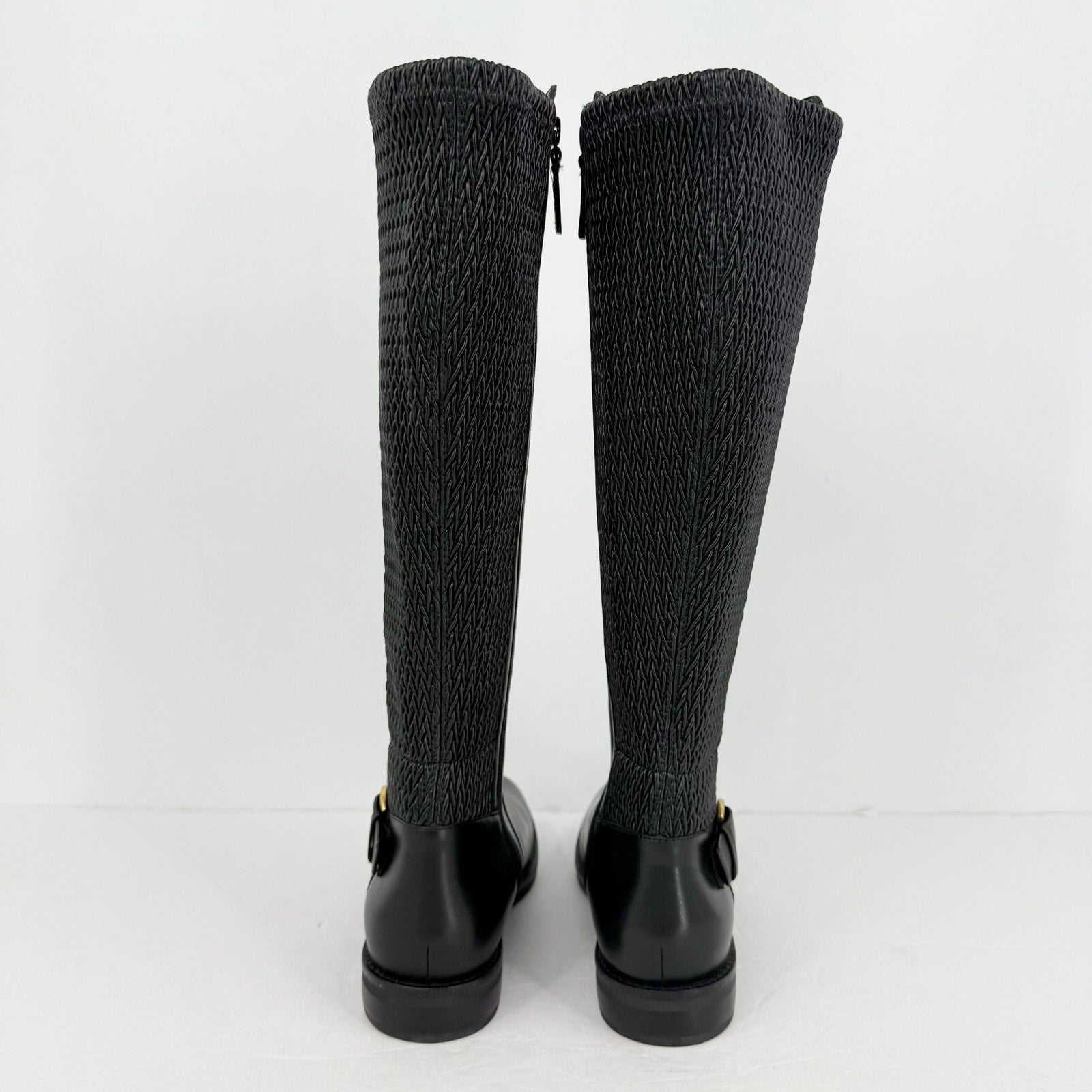 Cole Haan Womens Clover Knee High Boots US 7 M EU 37.5 Black Leather NWOB