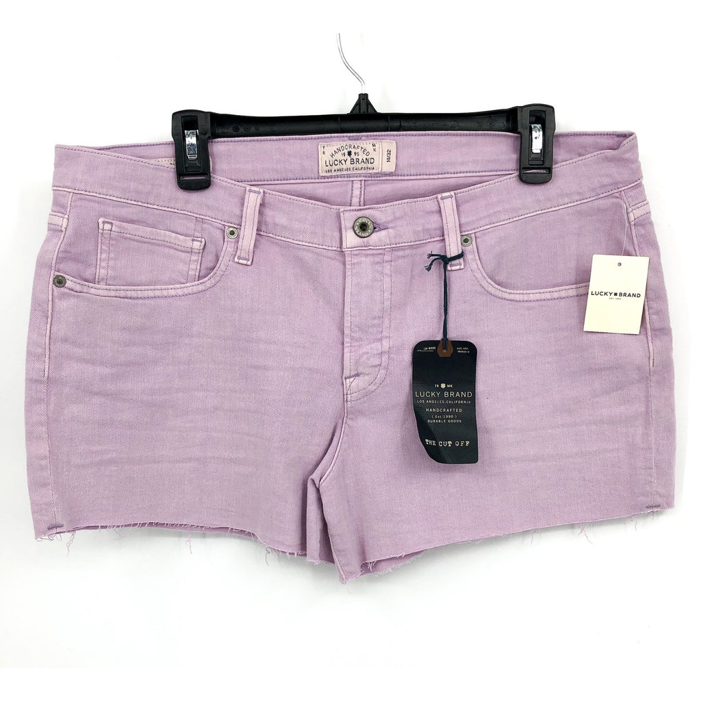 LUCKY BRAND Women's Cut Off Shorts 32 US 14 Light Purple Stretch Denim NWT