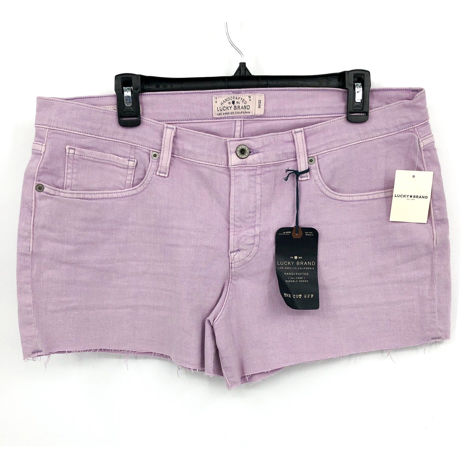 LUCKY BRAND Women's Cut Off Shorts 32 US 14 Light Purple Stretch Denim NWT