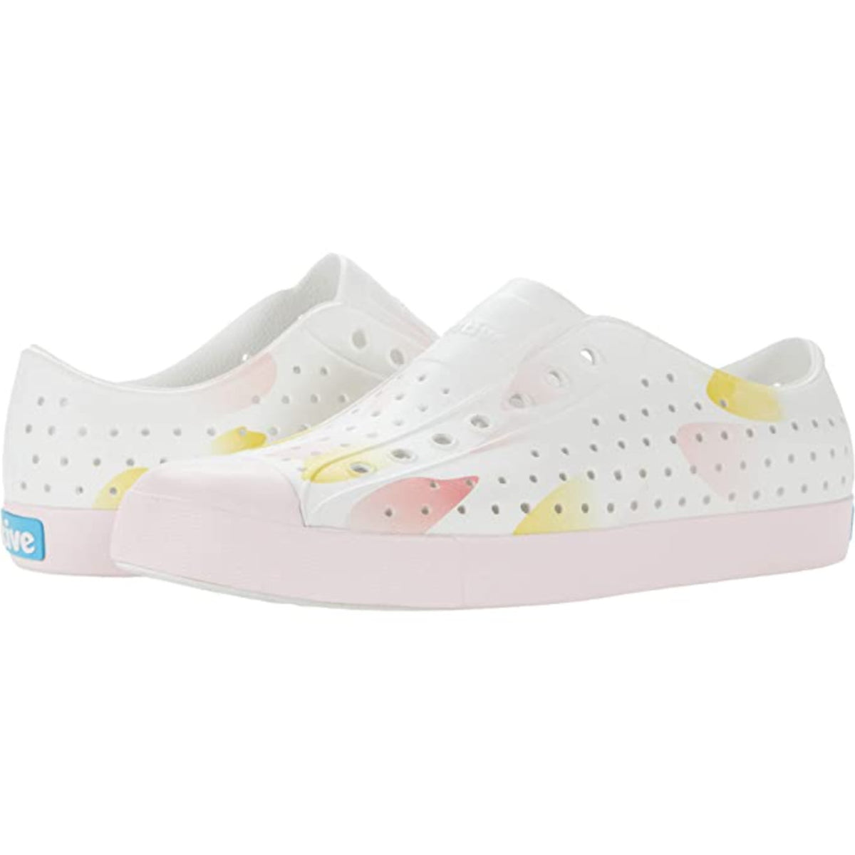 Native Mens Jefferson Slip On Shoes Size 11 EU 45 White Pink EVA Waterproof NWOB